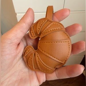 Croissant Squishy Leather Bag Charm